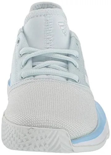 adidas Unisex-Kid's CourtJam Tennis Shoe, Blue Tint/White/Glow Blue, 3 M US Little Kid