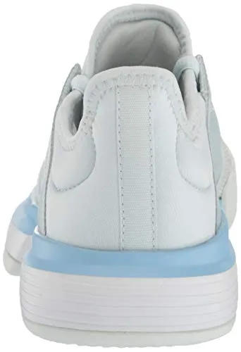 adidas Unisex-Kid's CourtJam Tennis Shoe, Blue Tint/White/Glow Blue, 3 M US Little Kid