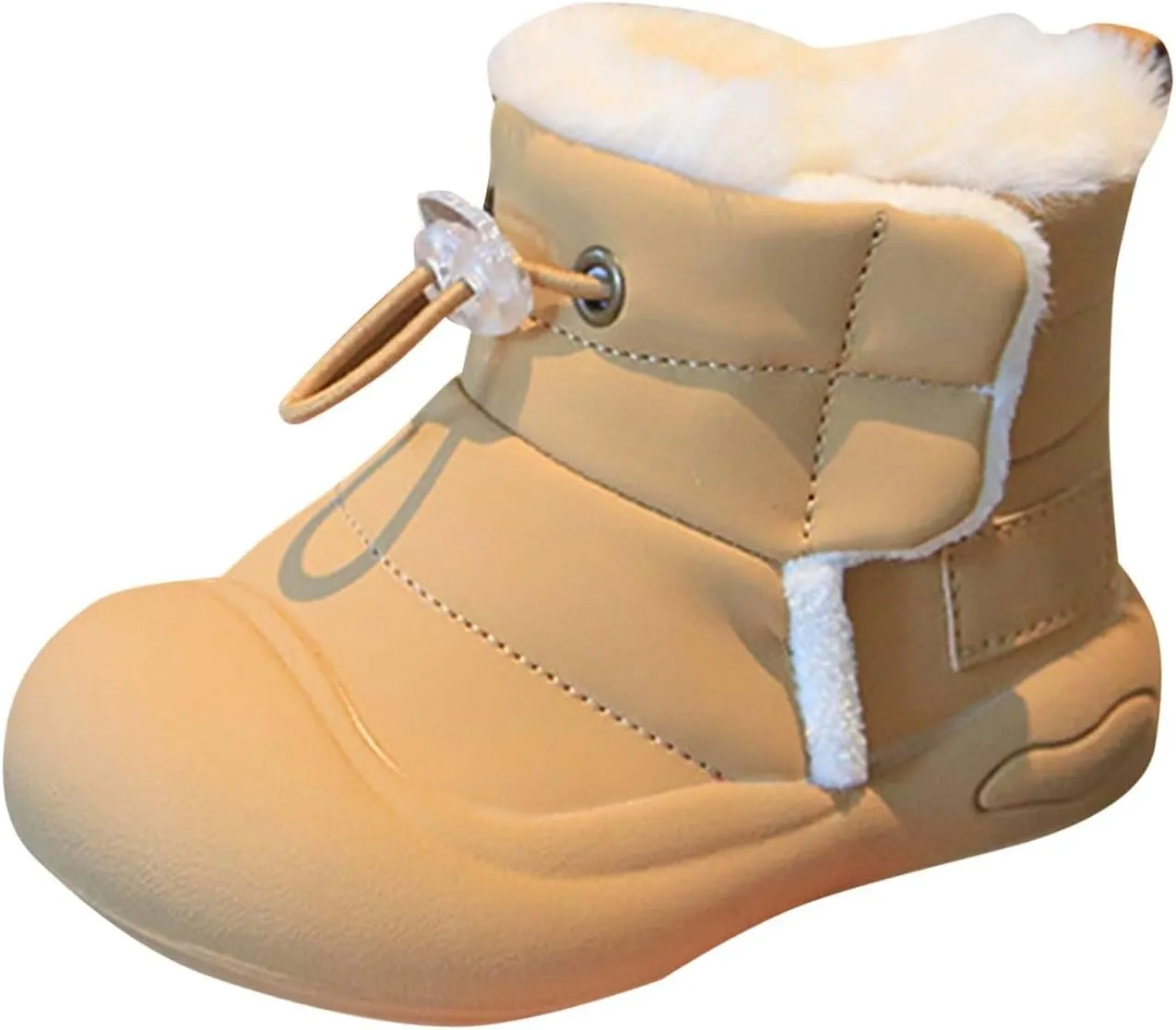 Baby Infant Fuzzy Snow Rubber Booties Cotton Soft Shoes Toddler Winter Warm Thick Boots Outdoor Ski Comfy Non Slip