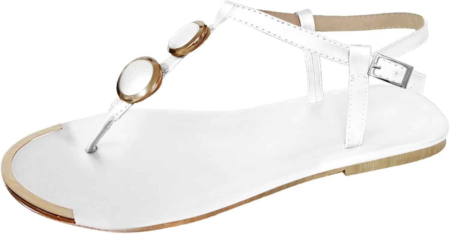 Flip Flops Sandals for Women Summer Beach Flat Sandals Casual Elastic Ankle Strap Flip Flop Comfy Walking Shoes