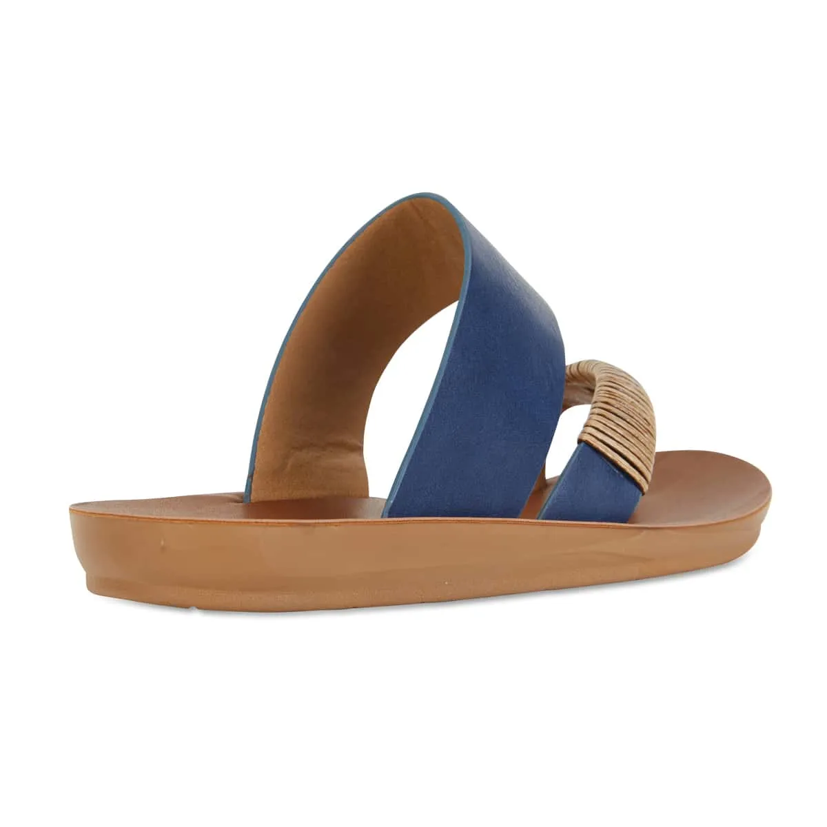Gidget Sandal in Dark Blue Smooth