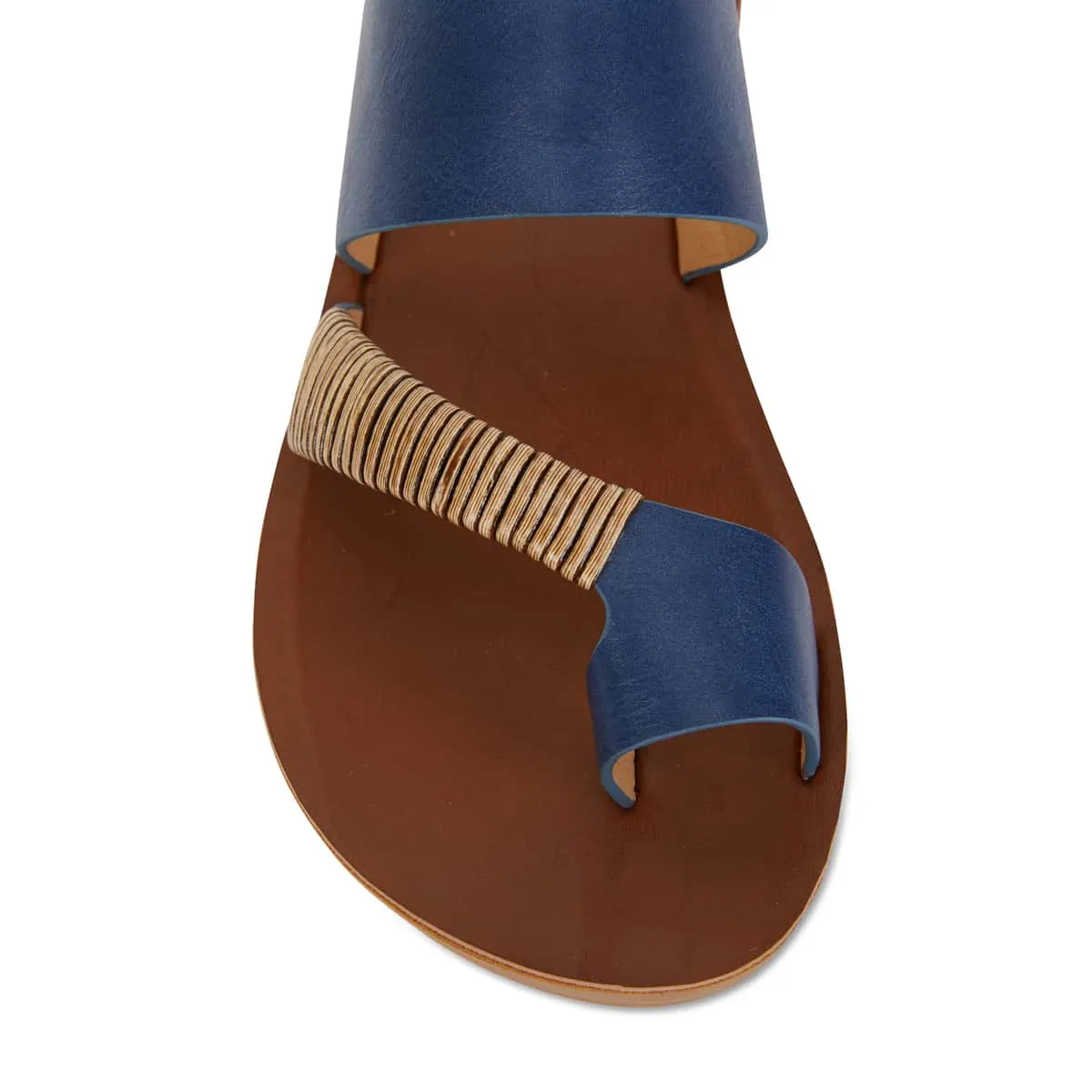 Gidget Sandal in Dark Blue Smooth