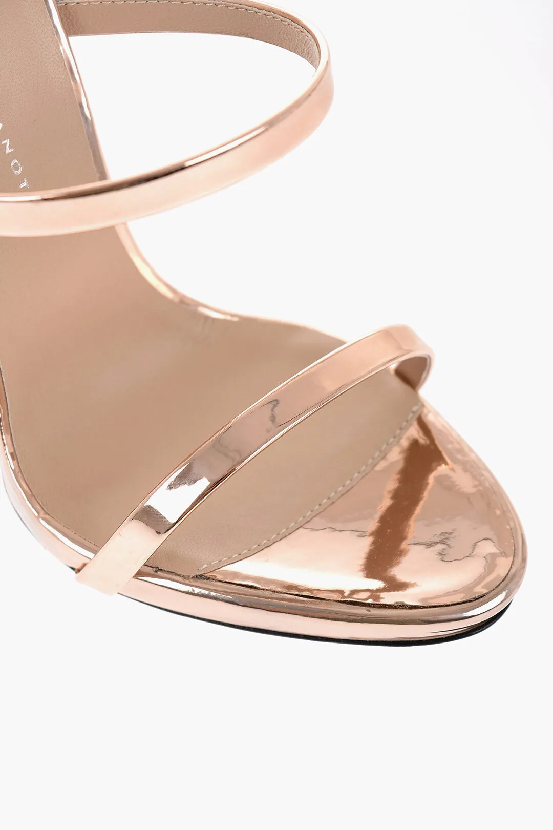 Giuseppe Zanotti Mirrored Effect Solid Color Sandals Heel 11cm
