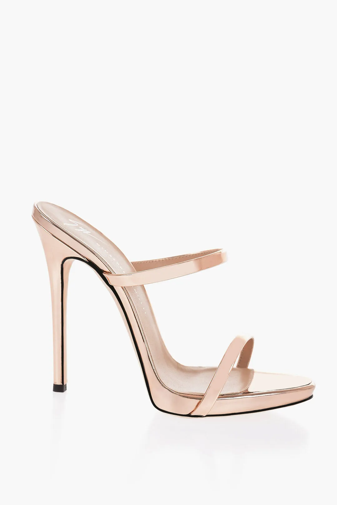 Giuseppe Zanotti Mirrored Effect Solid Color Sandals Heel 11cm