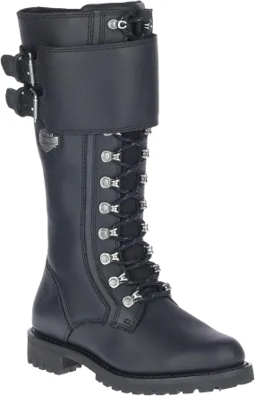 Harley-Davidson Women's Grimes 12-Inch Black Motorcycle Boots, D87205