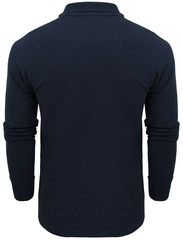 Howell Long Sleeve Polo Shirt in Rich Navy