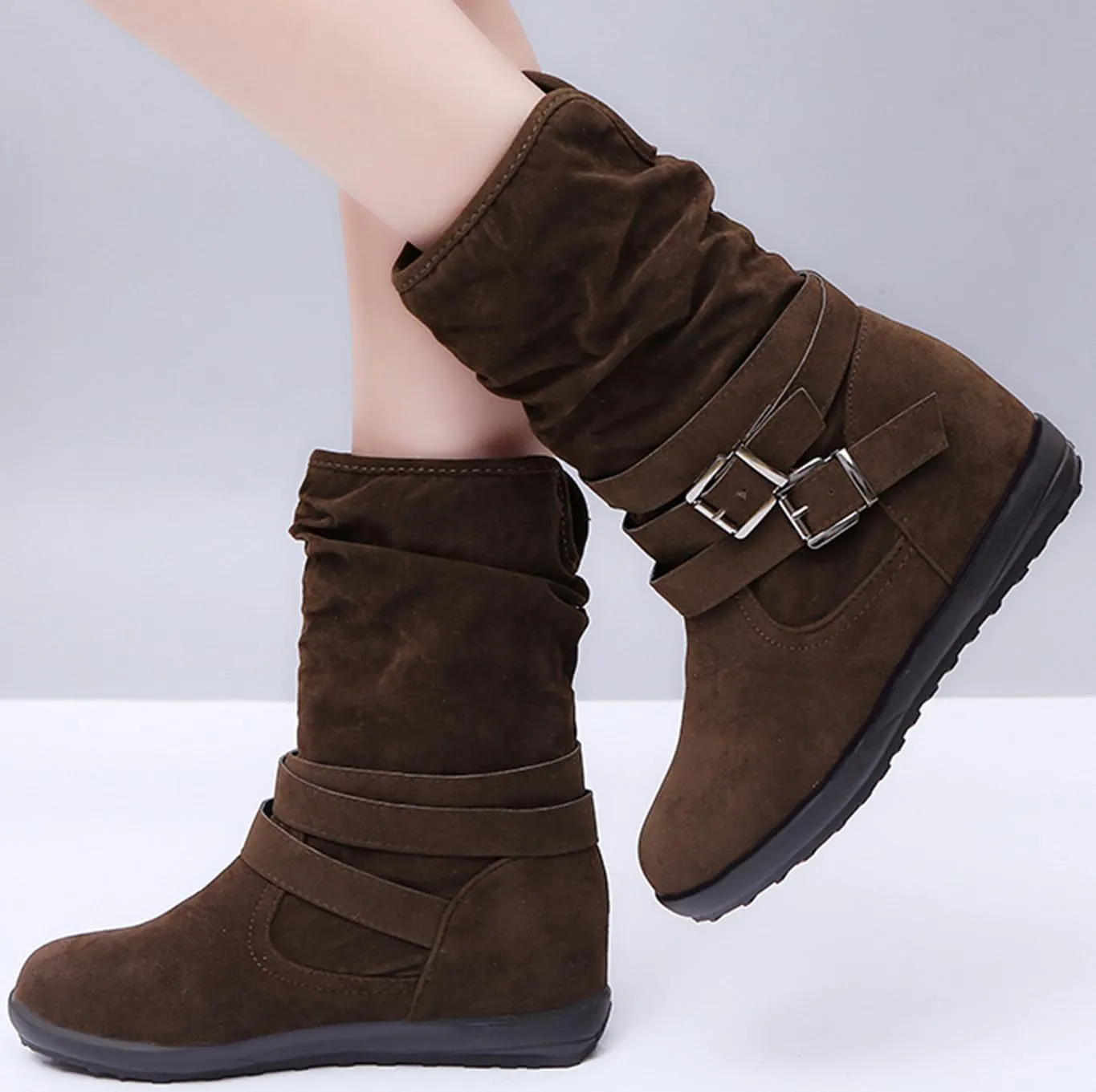 Ladmiple Winter Boots For Women Fashion Snow Boots Warm Ankle Booties Slip On Outdoor Fur Lined Casual Walking Shoes