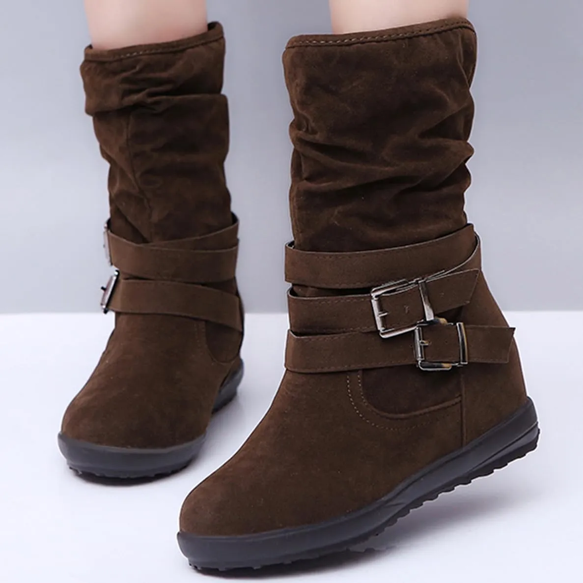 Ladmiple Winter Boots For Women Fashion Snow Boots Warm Ankle Booties Slip On Outdoor Fur Lined Casual Walking Shoes