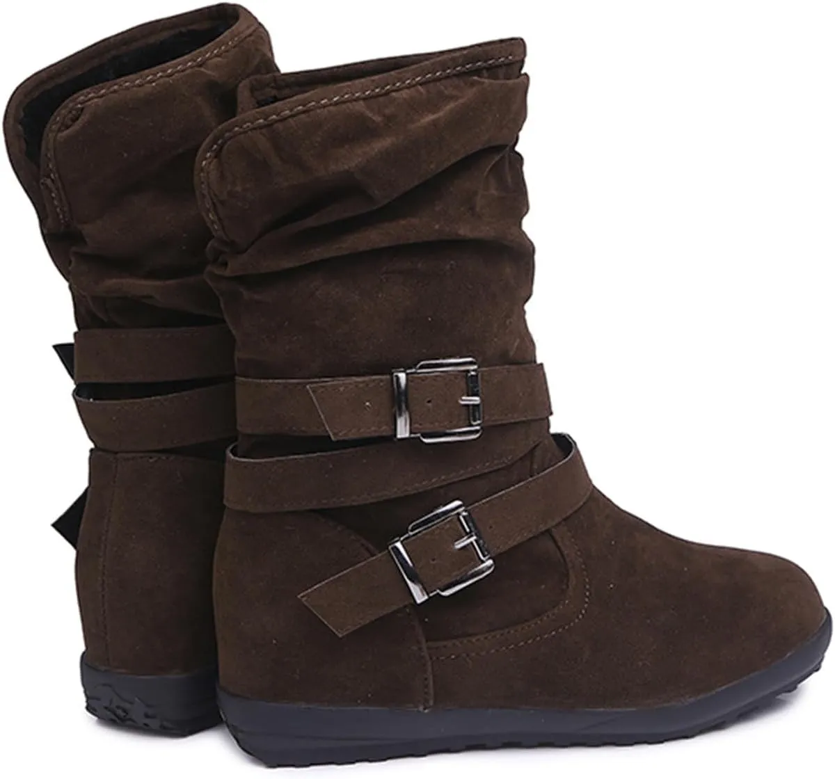 Ladmiple Winter Boots For Women Fashion Snow Boots Warm Ankle Booties Slip On Outdoor Fur Lined Casual Walking Shoes
