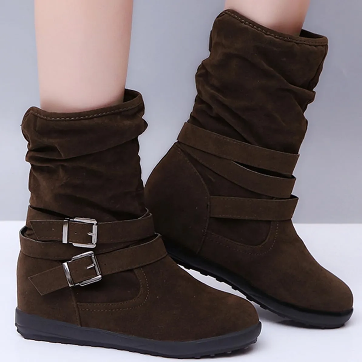 Ladmiple Winter Boots For Women Fashion Snow Boots Warm Ankle Booties Slip On Outdoor Fur Lined Casual Walking Shoes