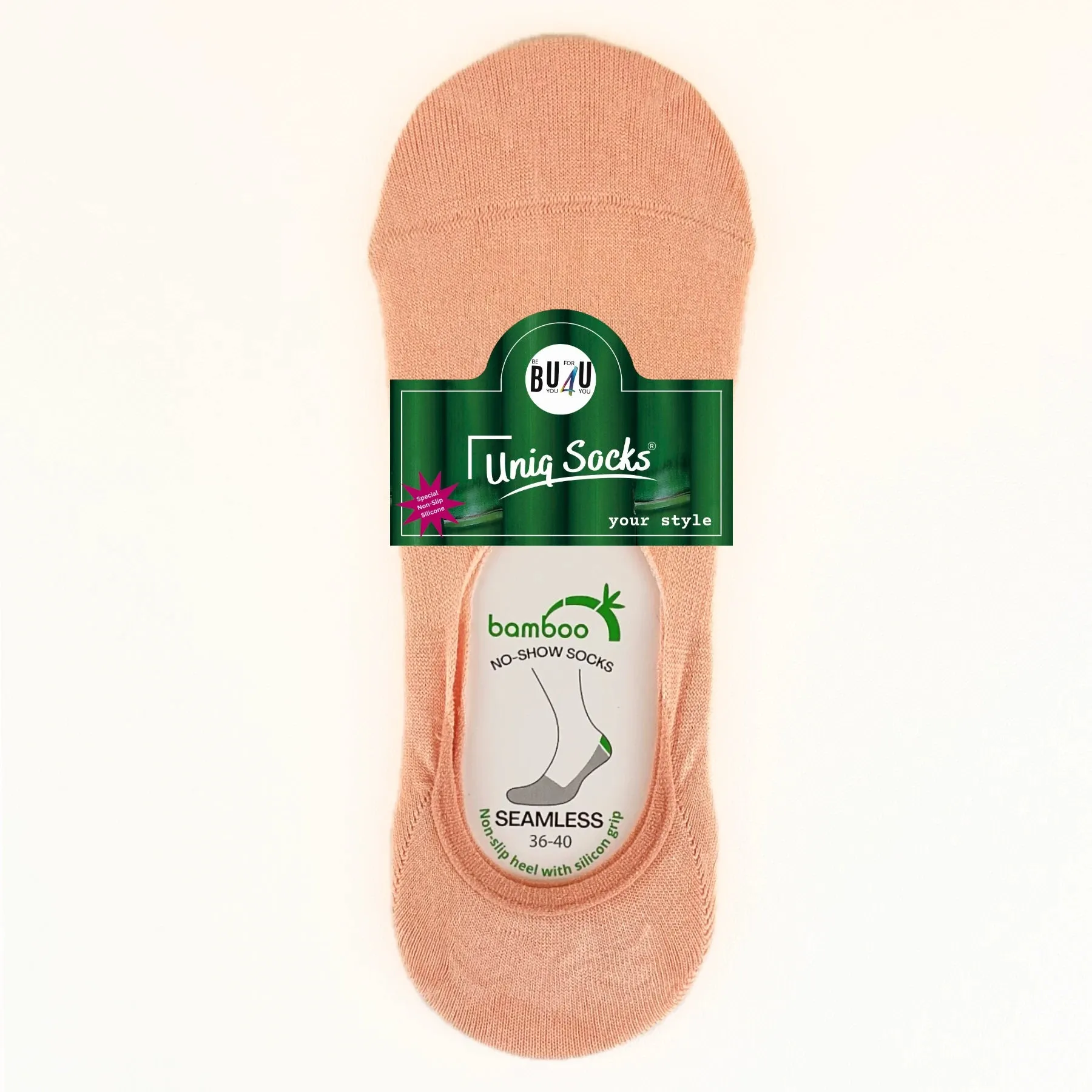 Salmon Bamboo No-Show Socks