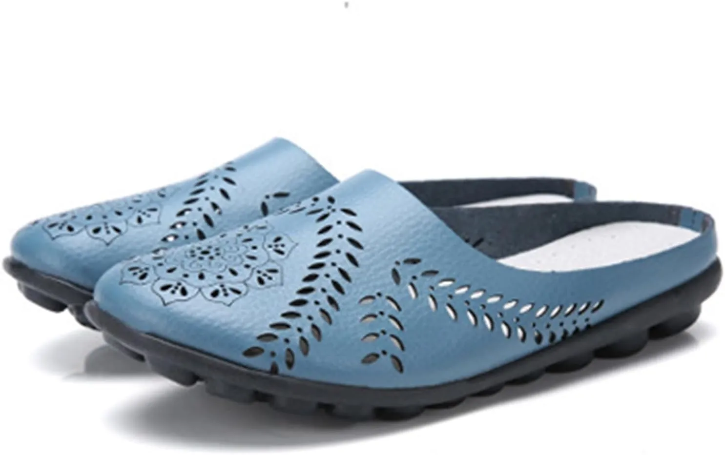 Sandals for Women Summer Breathable Flats Slippers Closed Toe Slip on Sandals Comfortable Dressy Leather Loafer2