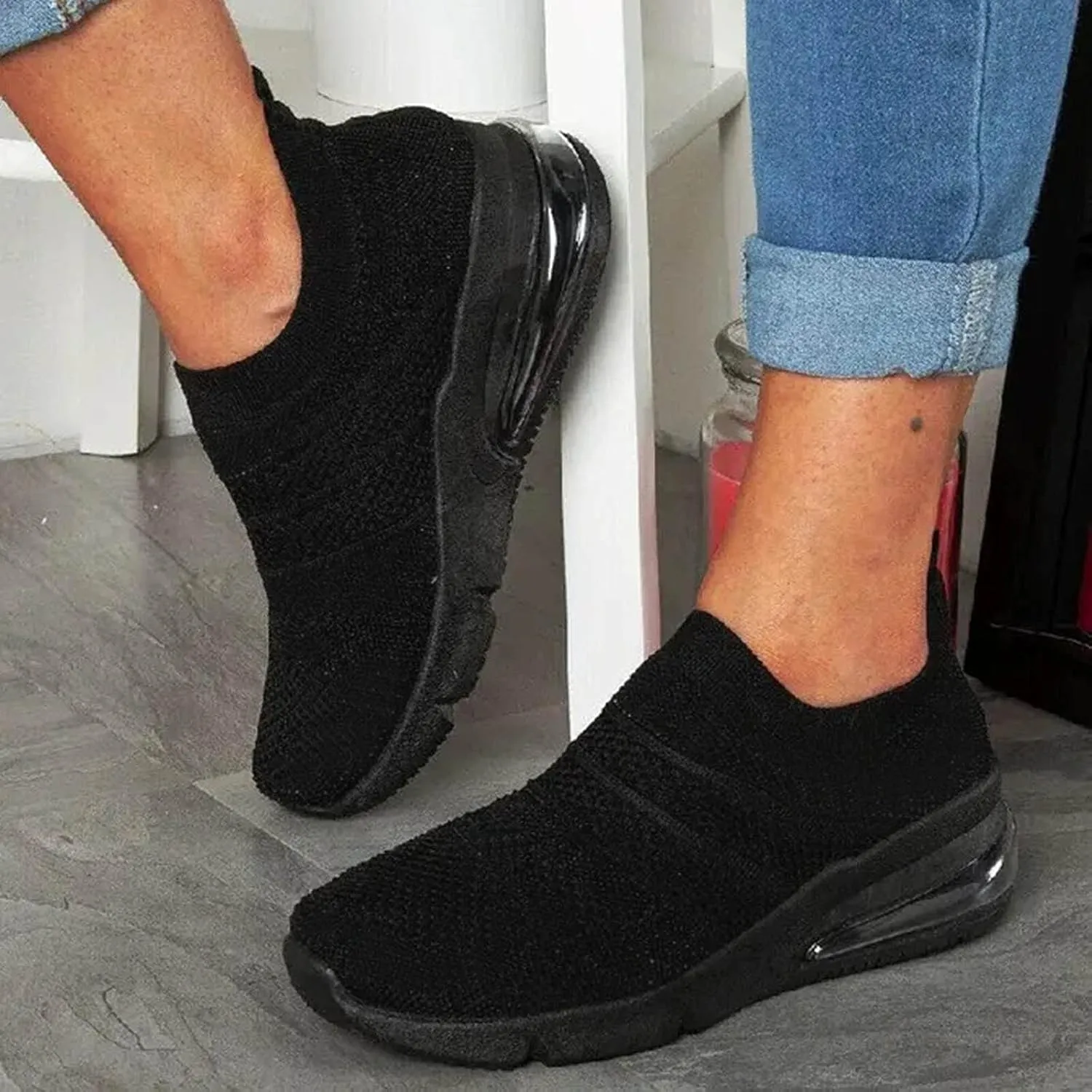 SBGMoSJ Womens Platform Sneakers Size 11 Wide Slip Resistant Women's Black Work Shoes Size 9 Canvas Shoes for Women Black Womens Running Shoes Size 7 1/2 Trending Tennis Shoes for Women 2023