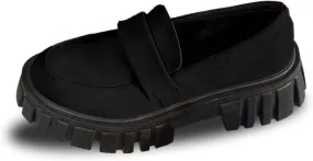 Slip-On Loafers for Women Leather Work Shoe Chunky Business Shoe Comfortable Dress Shoes Casual Platform Shoes