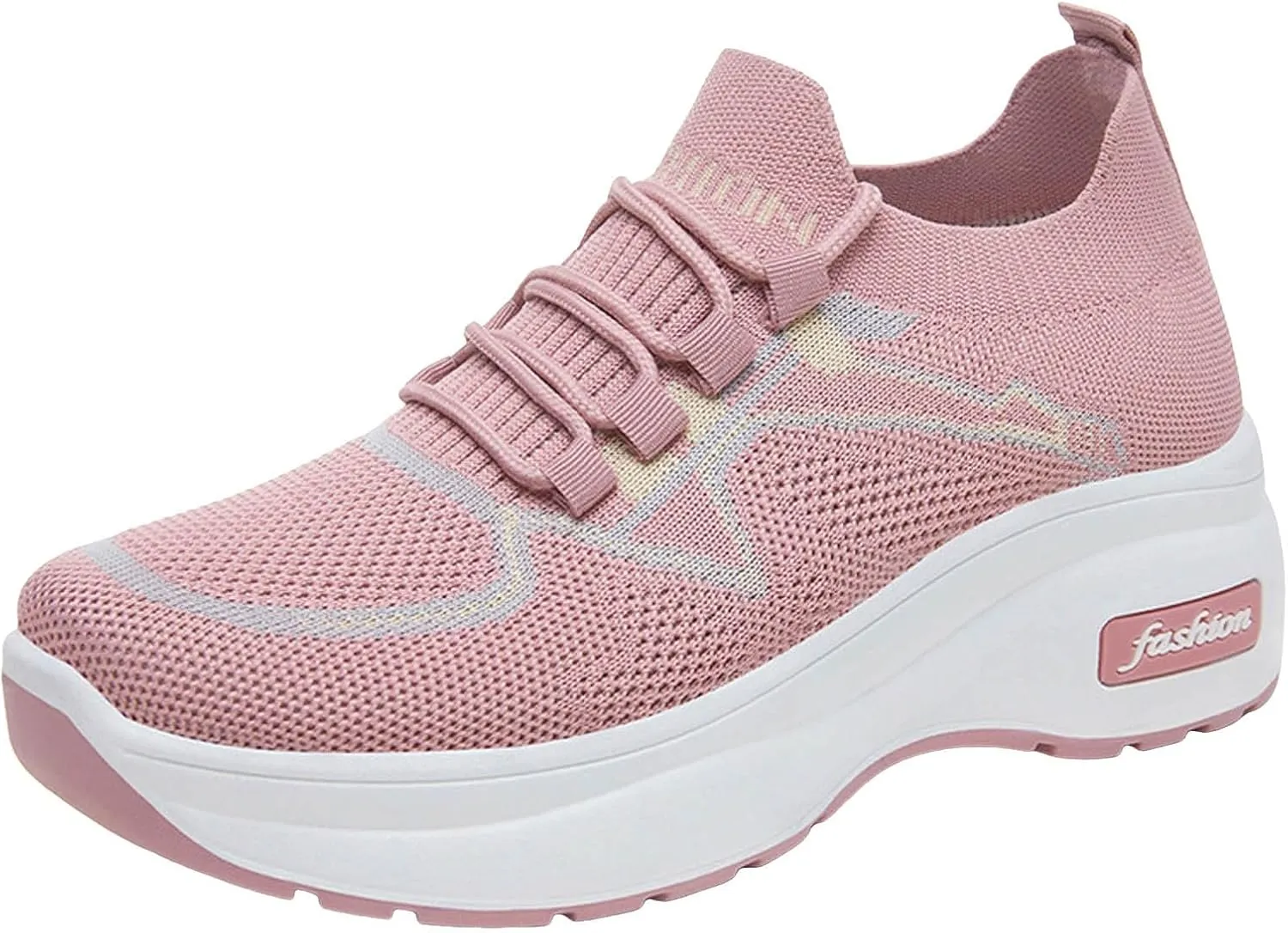 Sneakers for Women Casual Women's Comfortable & Breathable Mesh Loafers Slip On Sneakers Flat Walking Laces Women Height Increasing Shoes