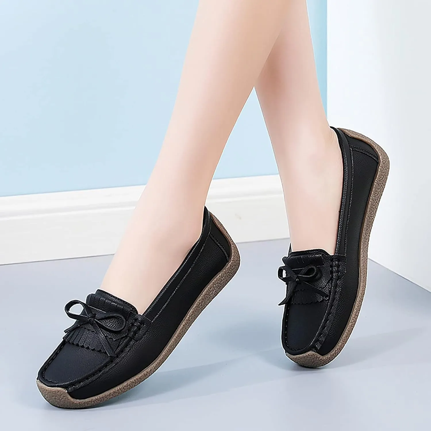 Tassel Decoration Slip On Women Comfort Walking Flat Loafers Casual Shoes Driving Loafers Walking Shoes Wedges