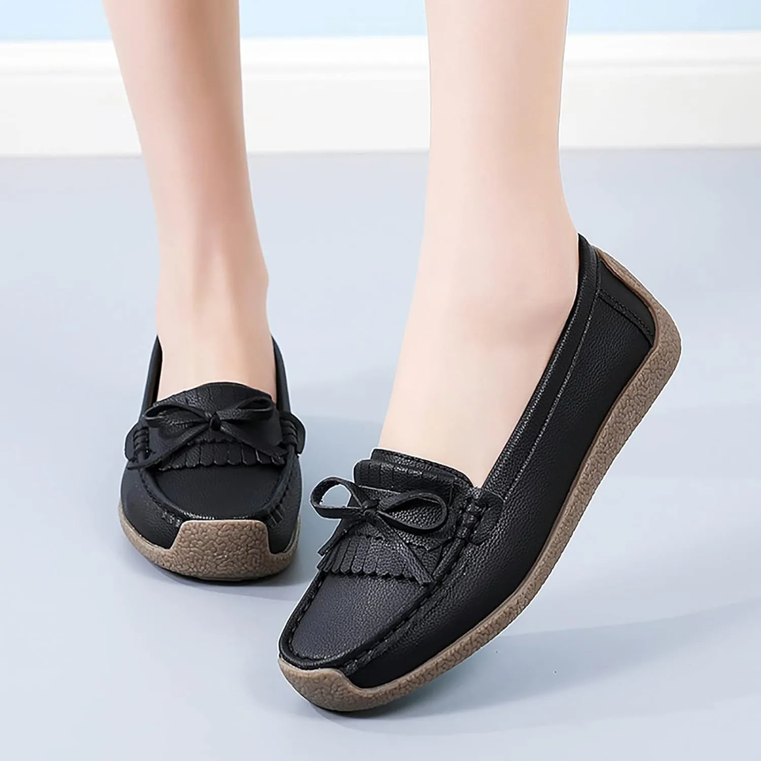 Tassel Decoration Slip On Women Comfort Walking Flat Loafers Casual Shoes Driving Loafers Walking Shoes Wedges