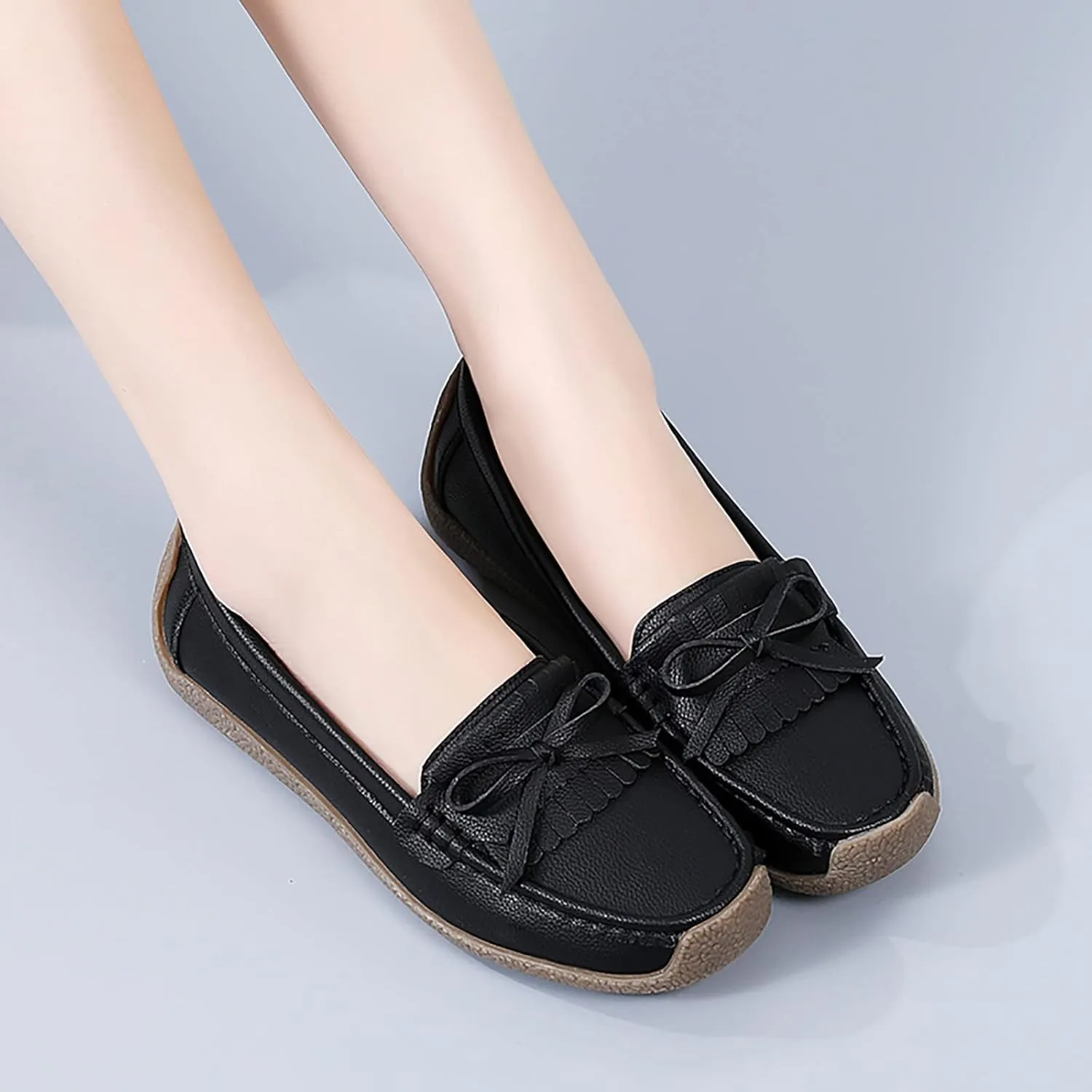Tassel Decoration Slip On Women Comfort Walking Flat Loafers Casual Shoes Driving Loafers Walking Shoes Wedges