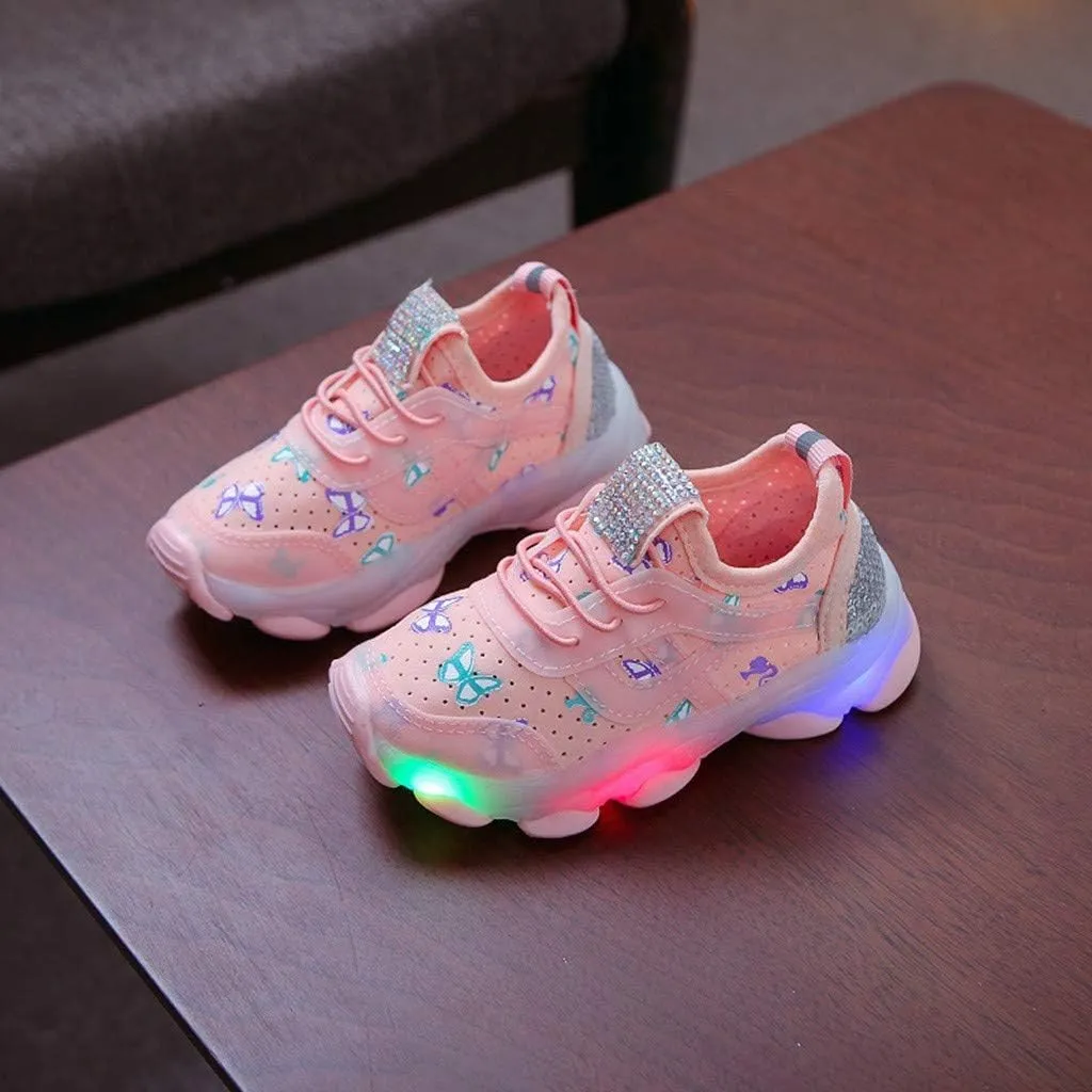 Toddler Girl Shoes Size 6 Girls Shoes Run Led Children Kid Sport Baby Crystal Luminous Baby Shoes 24 Month Girl Sneakers