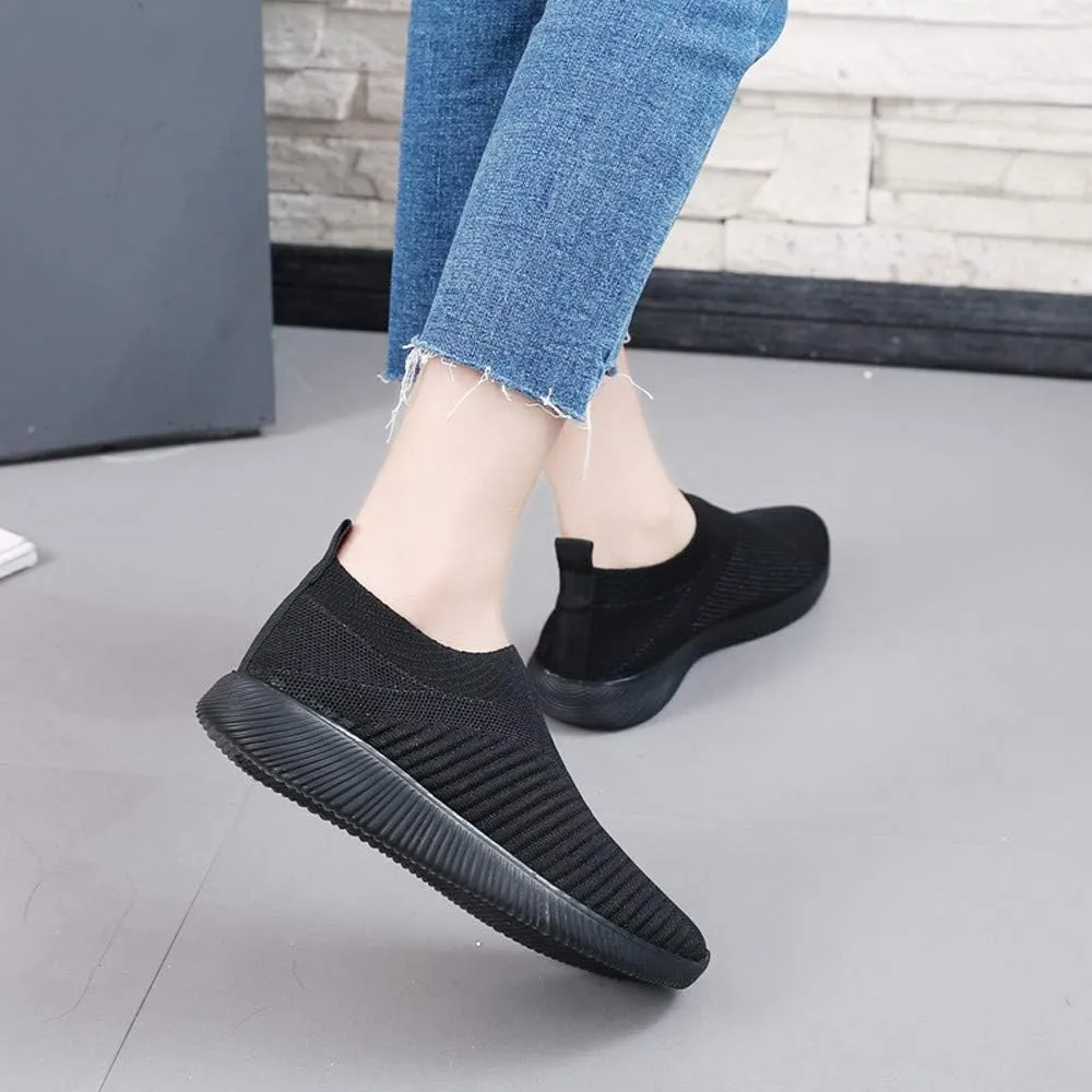 Women's Fashion Sneaker Mesh Slip On Black Non Slip Shoes for Women Comfortable Mens White Running Shoes Womens Loafer Flat Non Slip Sneakers for Women