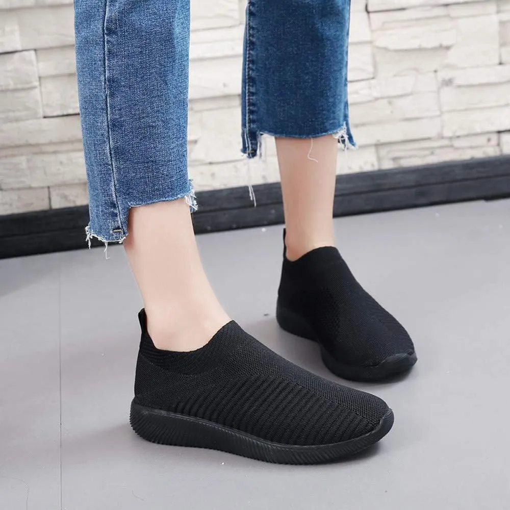 Women's Fashion Sneaker Mesh Slip On Black Non Slip Shoes for Women Comfortable Mens White Running Shoes Womens Loafer Flat Non Slip Sneakers for Women