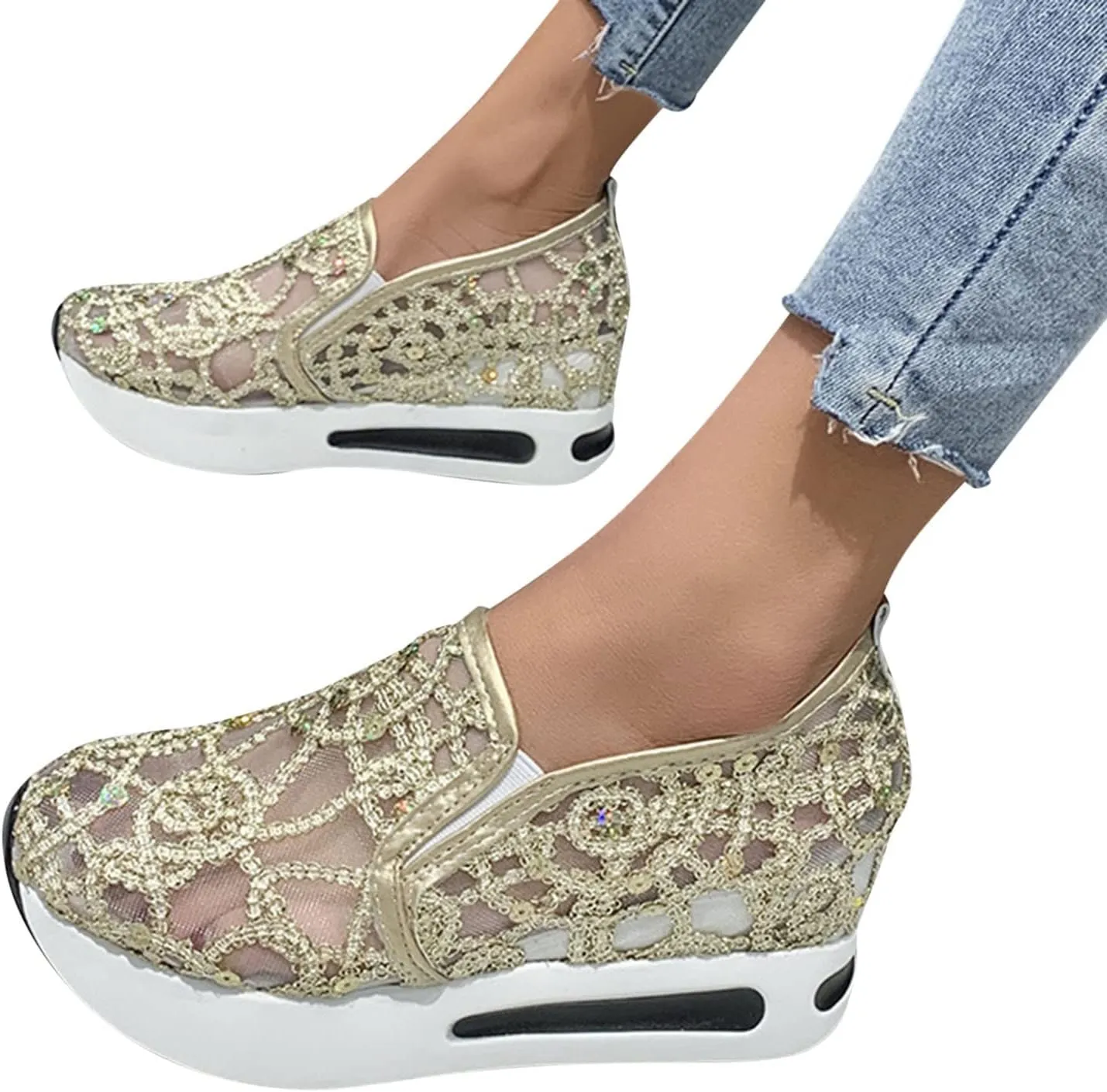 Womens Sneakers Size 11 Walking Zapatos para Mujer Comodos Casuales De CuñA Bajitos Cerrados Non Slip House Shoes for Women Elderly Womens White Sneakers Slip On Tenis OrtopéDicos para Mujer Blanco
