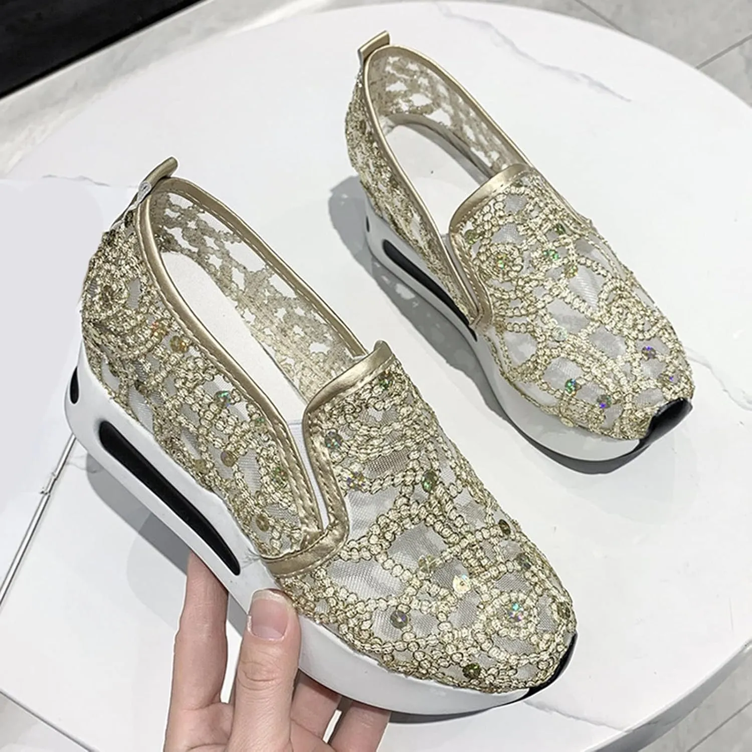 Womens Sneakers Size 11 Walking Zapatos para Mujer Comodos Casuales De CuñA Bajitos Cerrados Non Slip House Shoes for Women Elderly Womens White Sneakers Slip On Tenis OrtopéDicos para Mujer Blanco